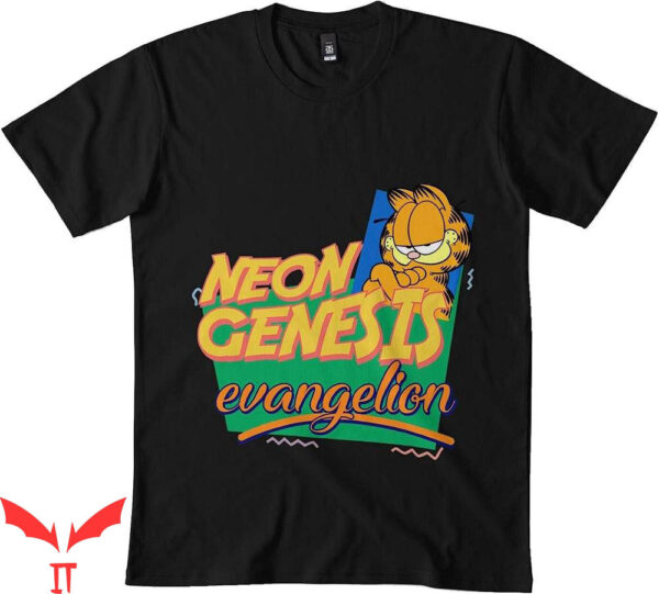 Garfield Neon Genesis Evangelion T-Shirt Garfield Meme