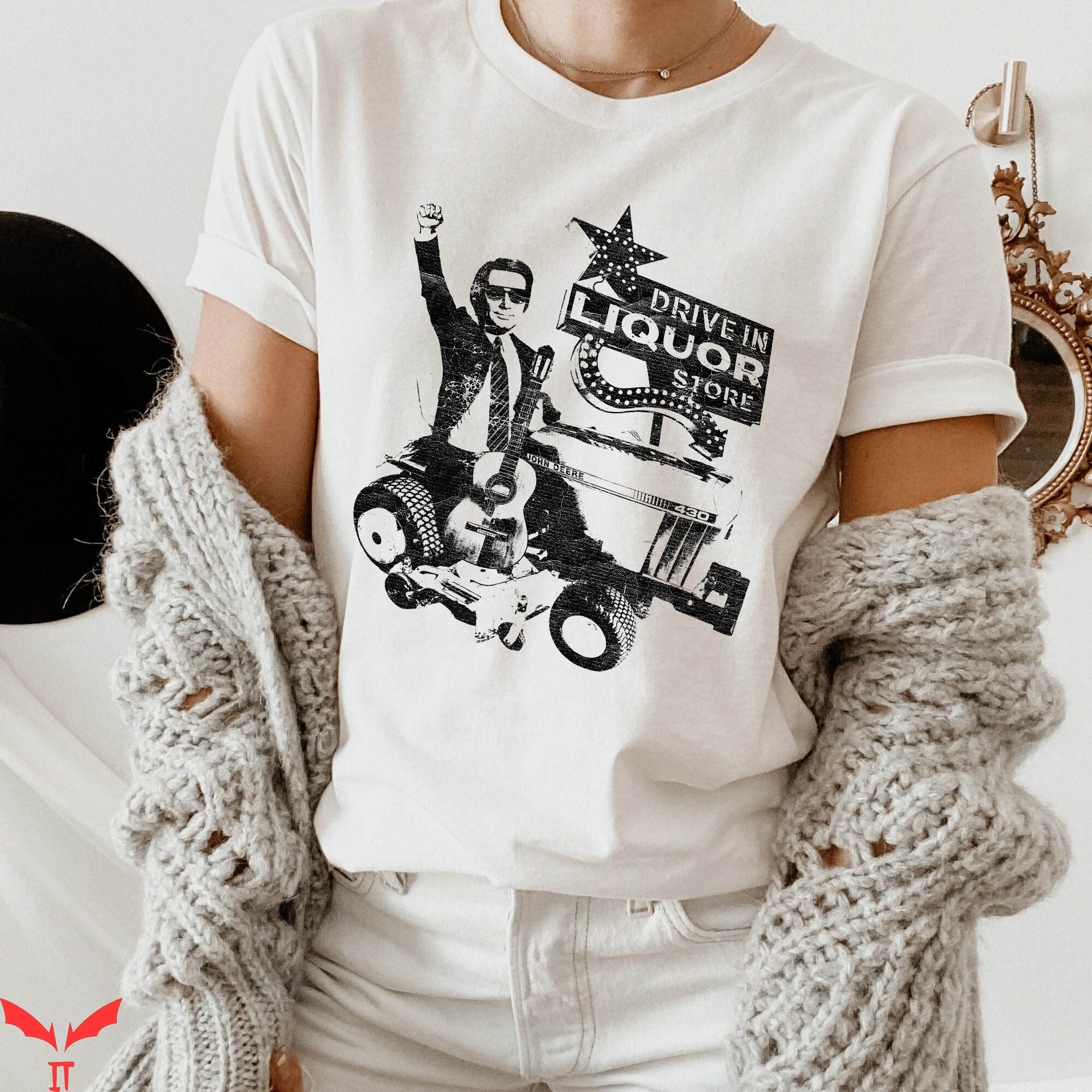 George Jones T-Shirt Lawnmower Cowboys Beer Country George Jones T-Shirt Lawnmower Cowboys Beer Country