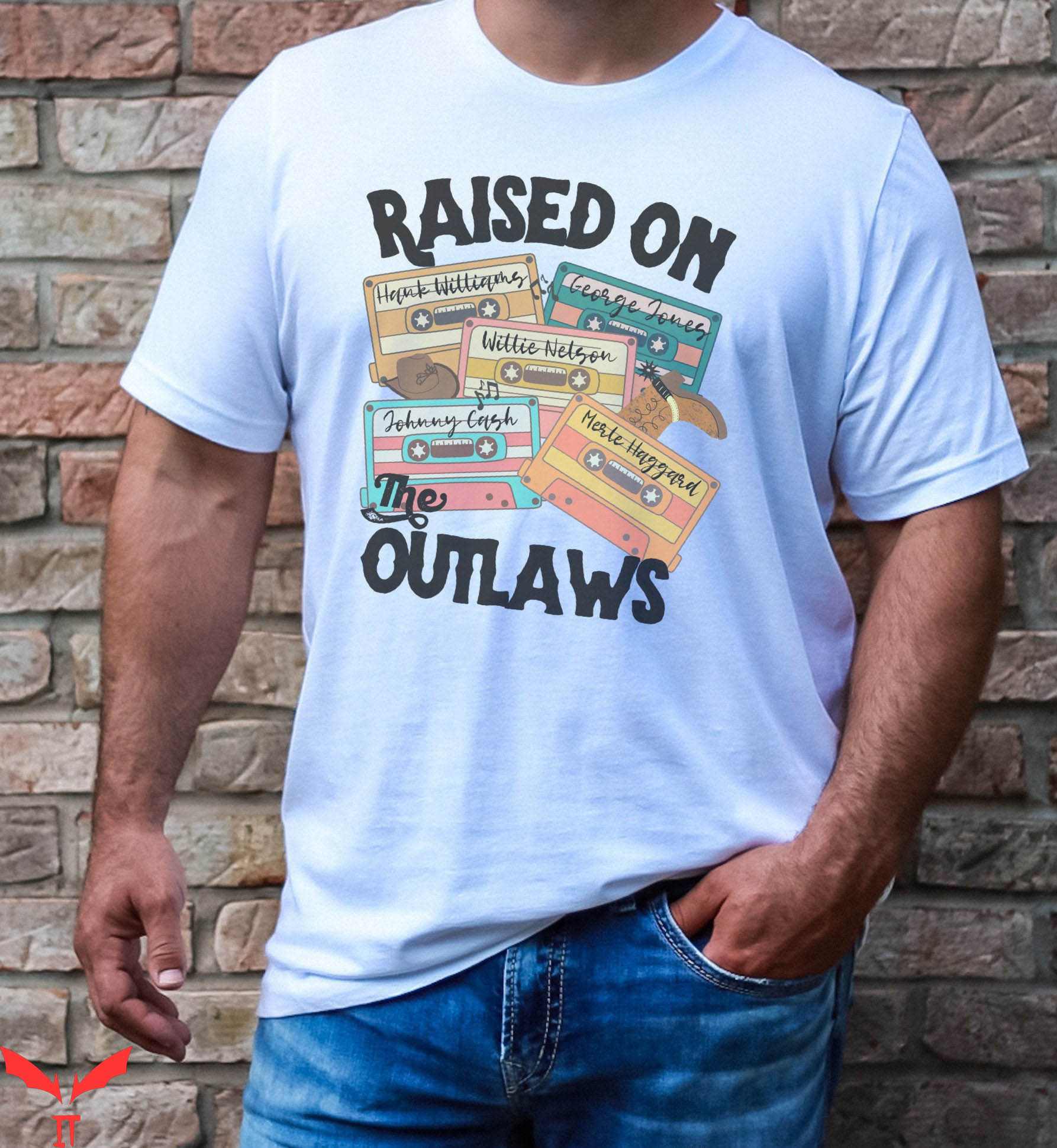 George Jones T-Shirt Raised On The Outlaws Country Legends George Jones T-Shirt Raised On The Outlaws Country Legends