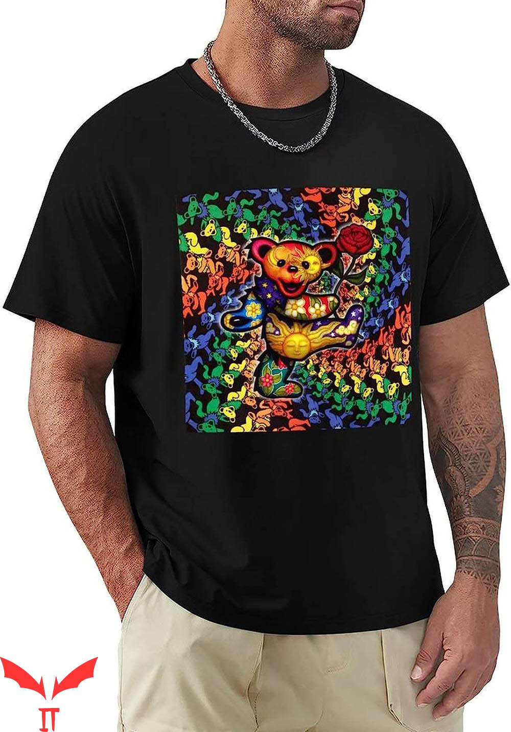 Grateful Dead Dancing Bear T-Shirt Basic Gift Fans Trendy Grateful Dead Dancing Bear T-Shirt Basic Gift Fans Trendy