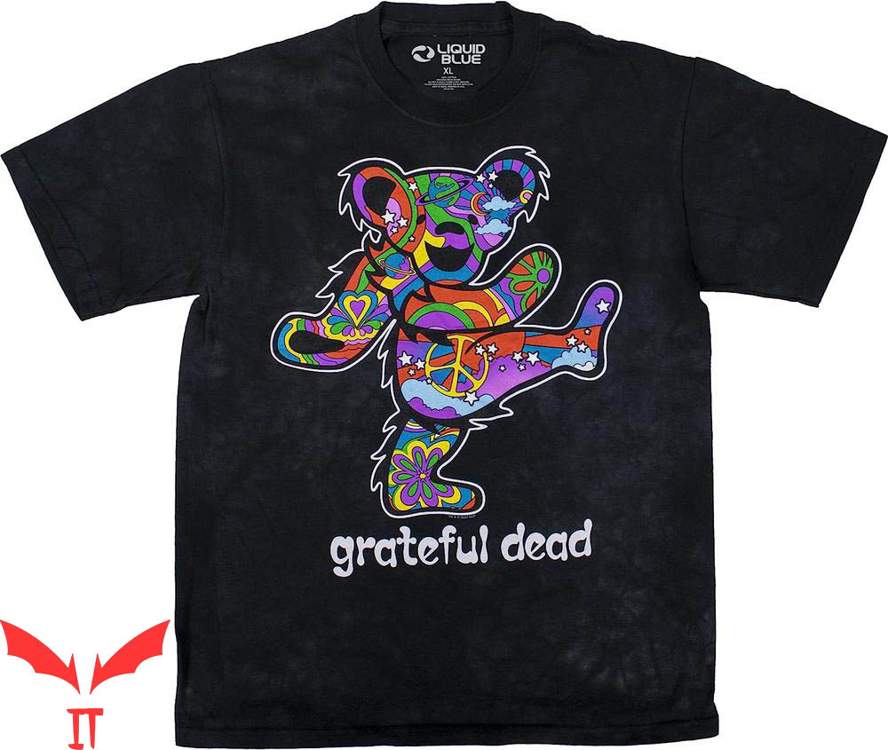 Grateful Dead Dancing Bear T-Shirt Liquid Summer Of Love Grateful Dead Dancing Bear T-Shirt Liquid Summer Of Love