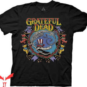 Grateful Dead Dancing Bear T-Shirt Rock Face Vintage Skull