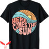 Here Comes The Sun T-Shirt Pink Groovy Classic Lyrics