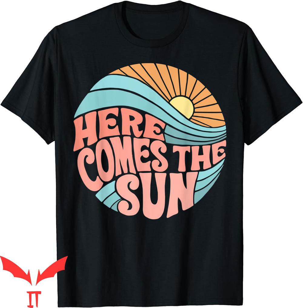 Here Comes The Sun T-Shirt Pink Groovy Classic Lyrics Here Comes The Sun T-Shirt Pink Groovy Classic Lyrics