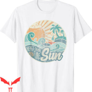 Here Comes The Sun T-Shirt Retro 60s Faded Summer Lyrics