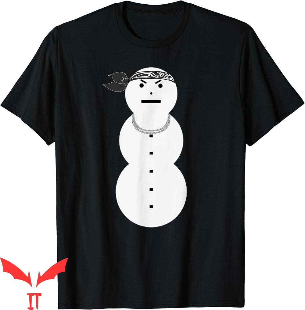 Jeezy Snowman T-Shirt Angry Face With A Silver Necklace