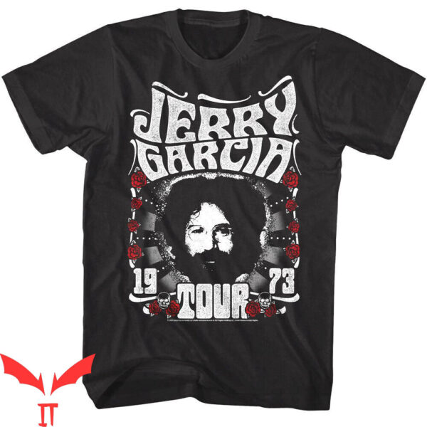 Jerry Garcia T-Shirt Band California Tour 1973 Roses Beard