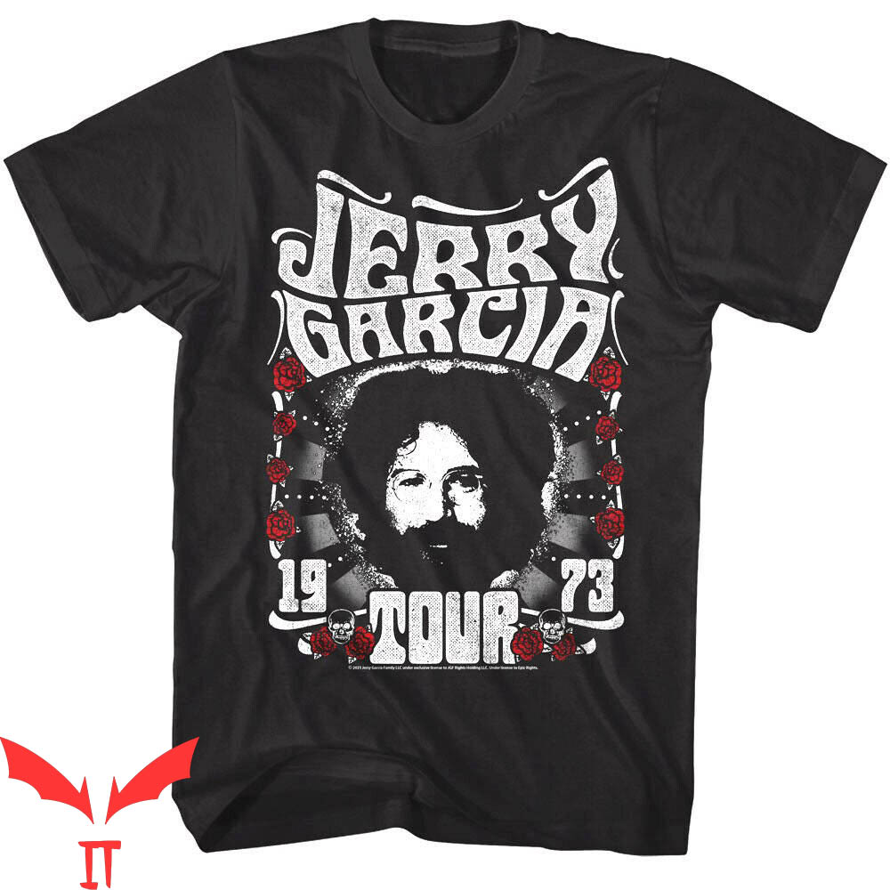 Jerry Garcia T-Shirt Band California Tour 1973 Roses Beard Jerry Garcia T-Shirt Band California Tour 1973 Roses Beard