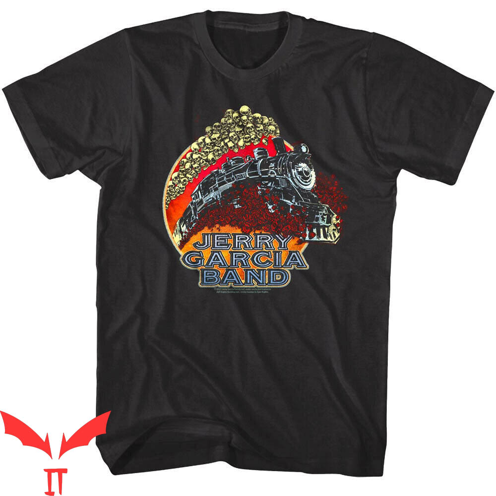 Jerry Garcia T-Shirt Band Train Skulls Roses 70s Tee Jerry Garcia T-Shirt Band Train Skulls Roses 70s Tee