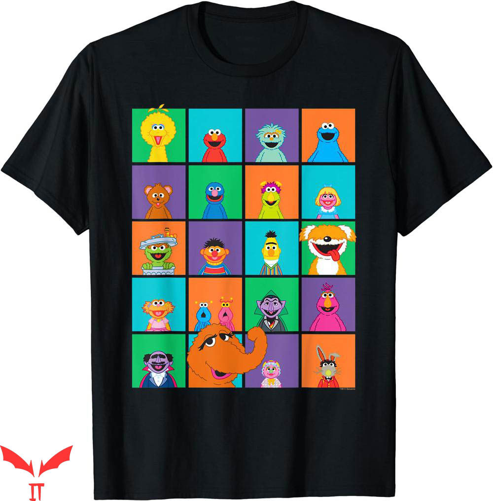 Kaws Sesame Street T-shirt Sesame Street Character Squares Kaws Sesame Street T-shirt Sesame Street Character Squares