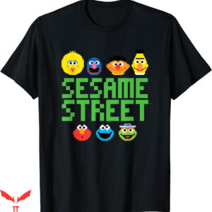 Kaws Sesame Street T-shirt Sesame Street Pixel Group T-shirt