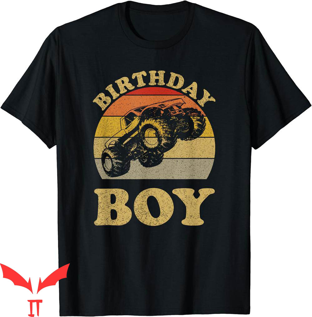 Monster Truck Birthday T-Shirt Vintage Retro Sunset For Boys