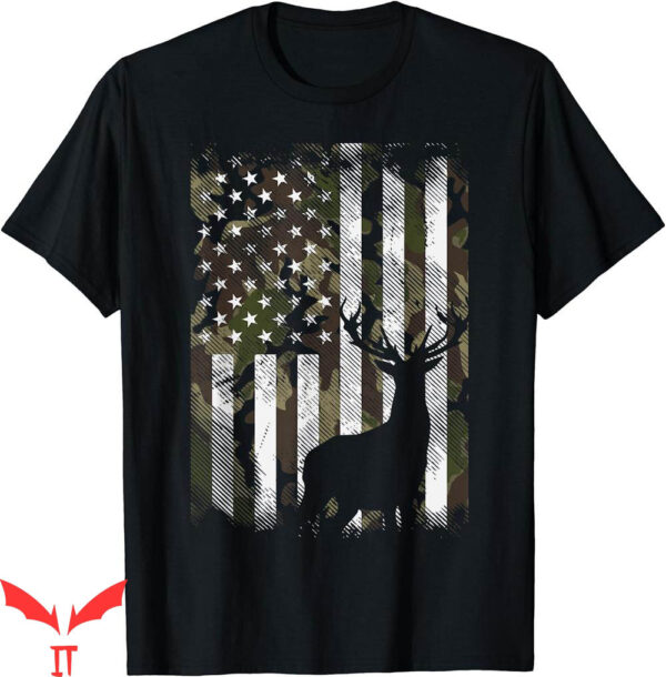 Mossy Oak T-Shirt Camo US Flag Deer Buck Camoflage Hunting