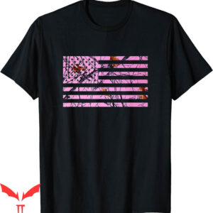Mossy Oak T-Shirt Pink Hunting Camo Flag Pattern American