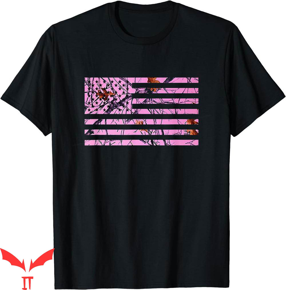 Mossy Oak T-Shirt Pink Hunting Camo Flag Pattern American Mossy Oak T-Shirt Pink Hunting Camo Flag Pattern American