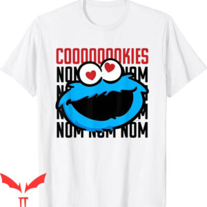 Red Cookies T-Shirt Sesame Street Cookie Monster Biscuit