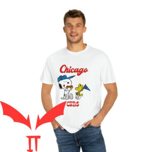 Red Cross Snoopy T Shirt Chicago Cubs Retro Wood Peanuts 2