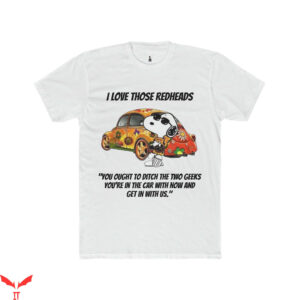 Red Cross Snoopy T-Shirt Wood Peanuts Cartoon Comic Funny