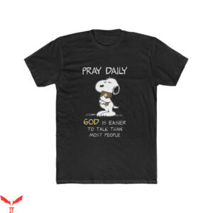 Red Cross Snoopy T-Shirt Wood Peanuts Cartoon Comic Tee