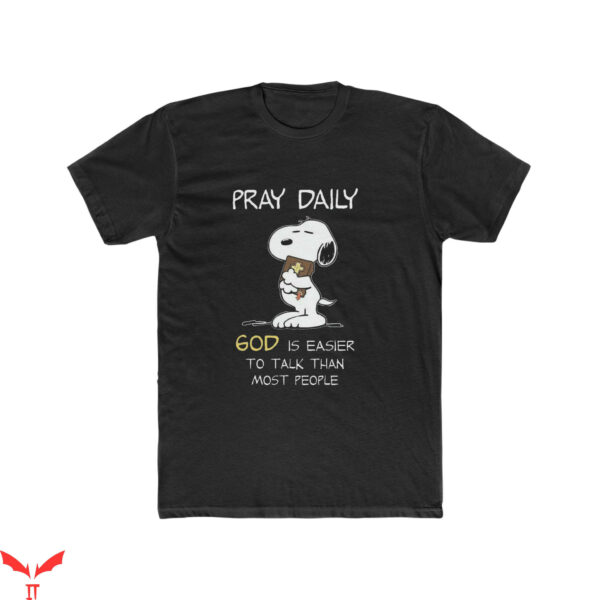 Red Cross Snoopy T-Shirt Wood Peanuts Cartoon Comic Tee