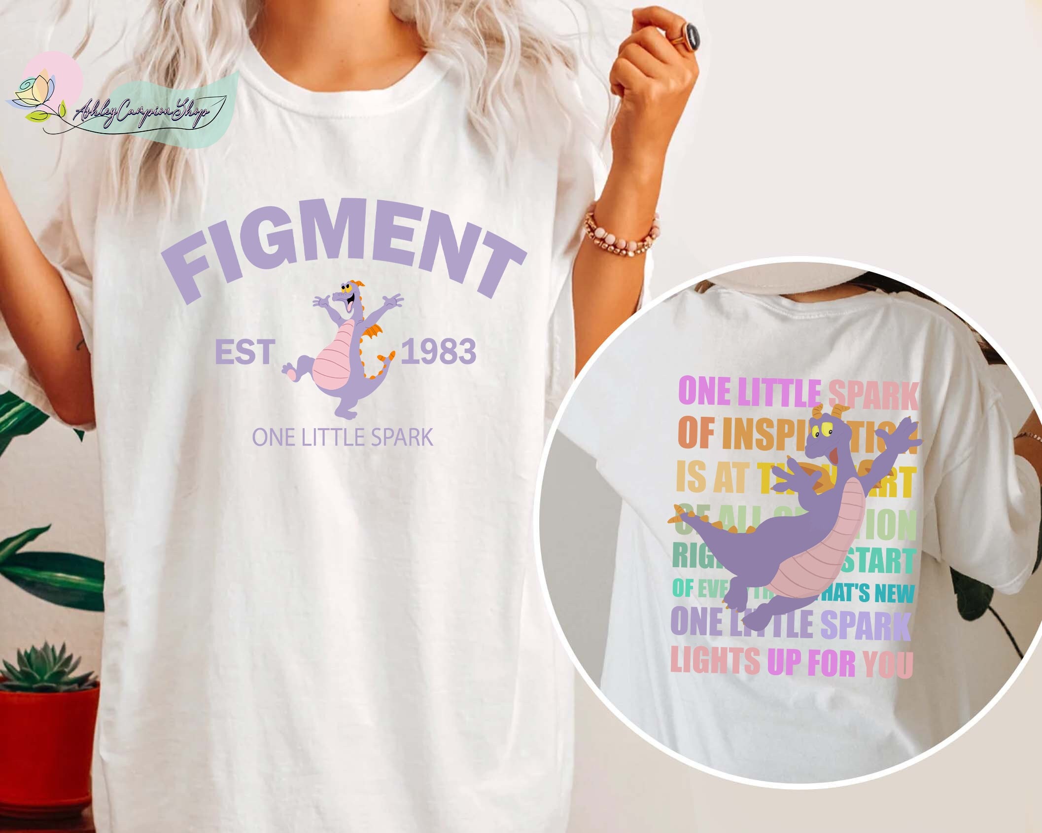 Retro Disney Figment 2 Sides One Little Spark Shirt Retro Disney Figment 2 Sides One Little Spark Shirt