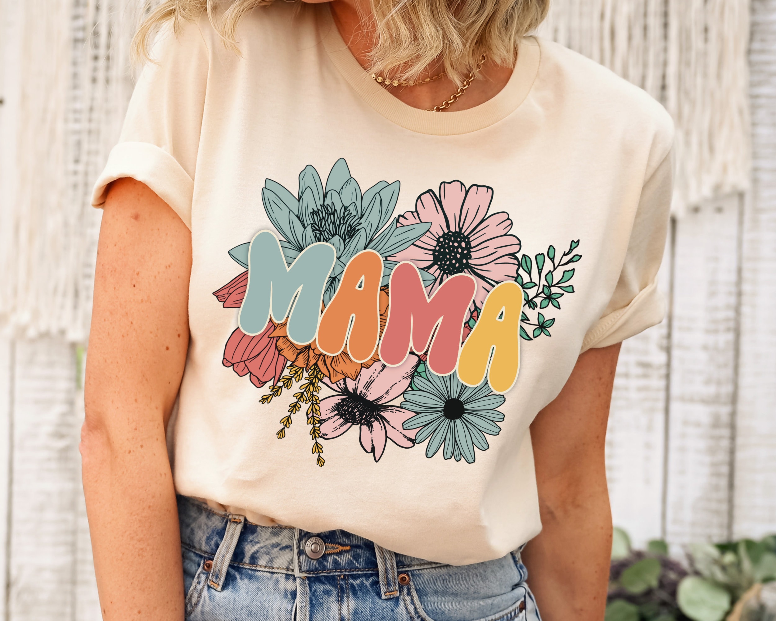 Retro Floral Mama Mother's Day T Shirt Retro Floral Mama Mother's Day T Shirt