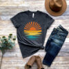 Retro Sunset Rays Wavy Shirt