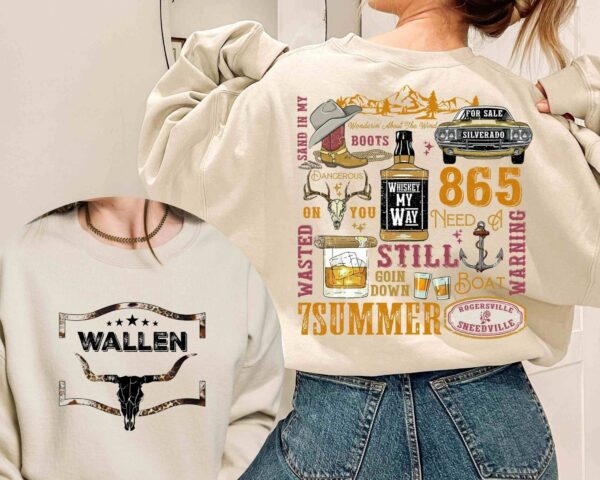 Retro Wallen Western Country Music Sweater Sweatshirt Shirt