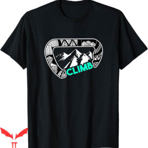 Rock Climbing T-Shirt Cool Carabiner Gift Print Bouldering