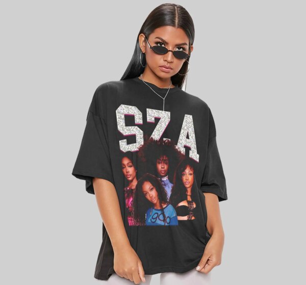 SZA SOS 90s Vintage Full Tracklist Ghost At The Machine Tee Shirt
