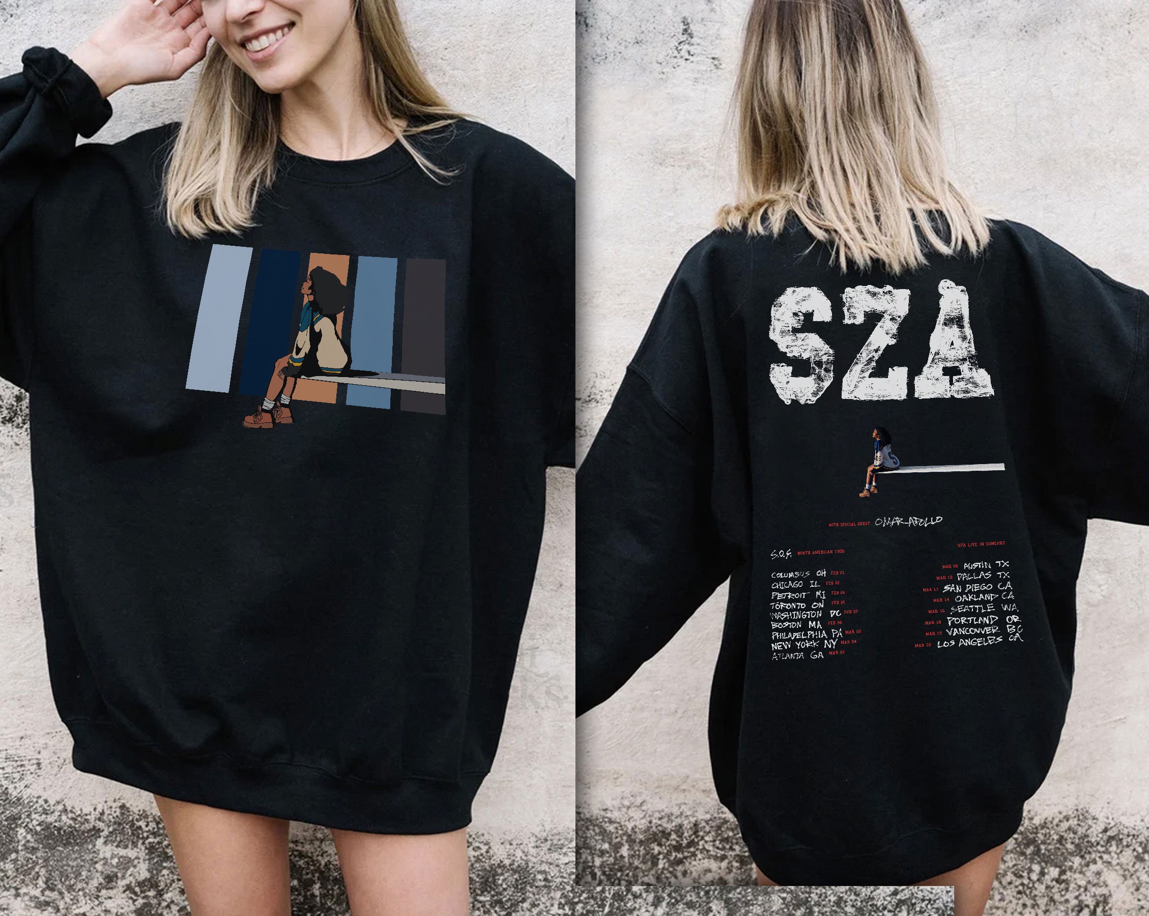 SZA SOS Tour 2023 Merch Sweatshirt Shirt SZA SOS Tour 2023 Merch Sweatshirt Shirt