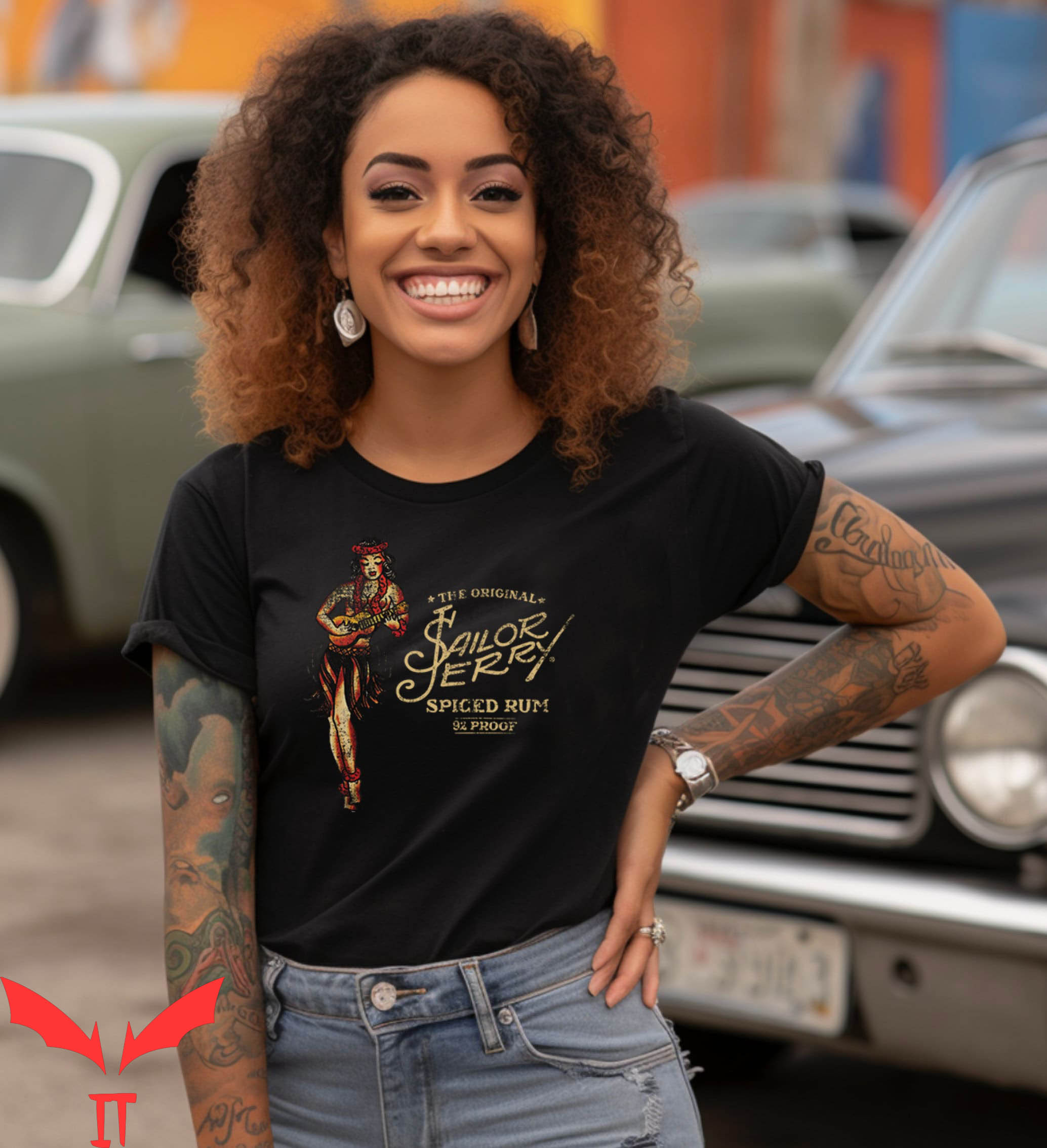Sailor Jerry T-Shirt Rum Weathered Drinking Party Vintage Sailor Jerry T-Shirt Rum Weathered Drinking Party Vintage