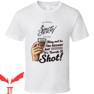 Sailor Jerry T-Shirt Spiced Rum Worth A Shot Funny Drinking