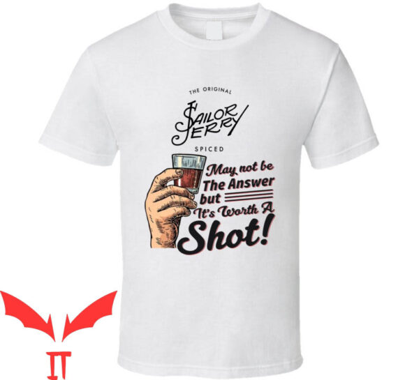 Sailor Jerry T-Shirt Spiced Rum Worth A Shot Funny Drinking