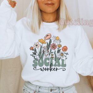 School Social Worker Wildflower Sweatshirt