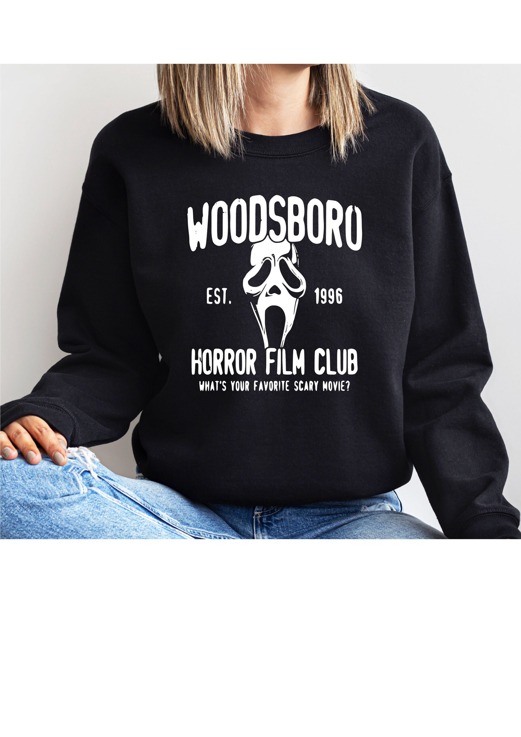 Scream Movie Woodsboro Horror Film Club Halloween Sweatshirt Hoodie Scream Movie Woodsboro Horror Film Club Halloween Sweatshirt Hoodie