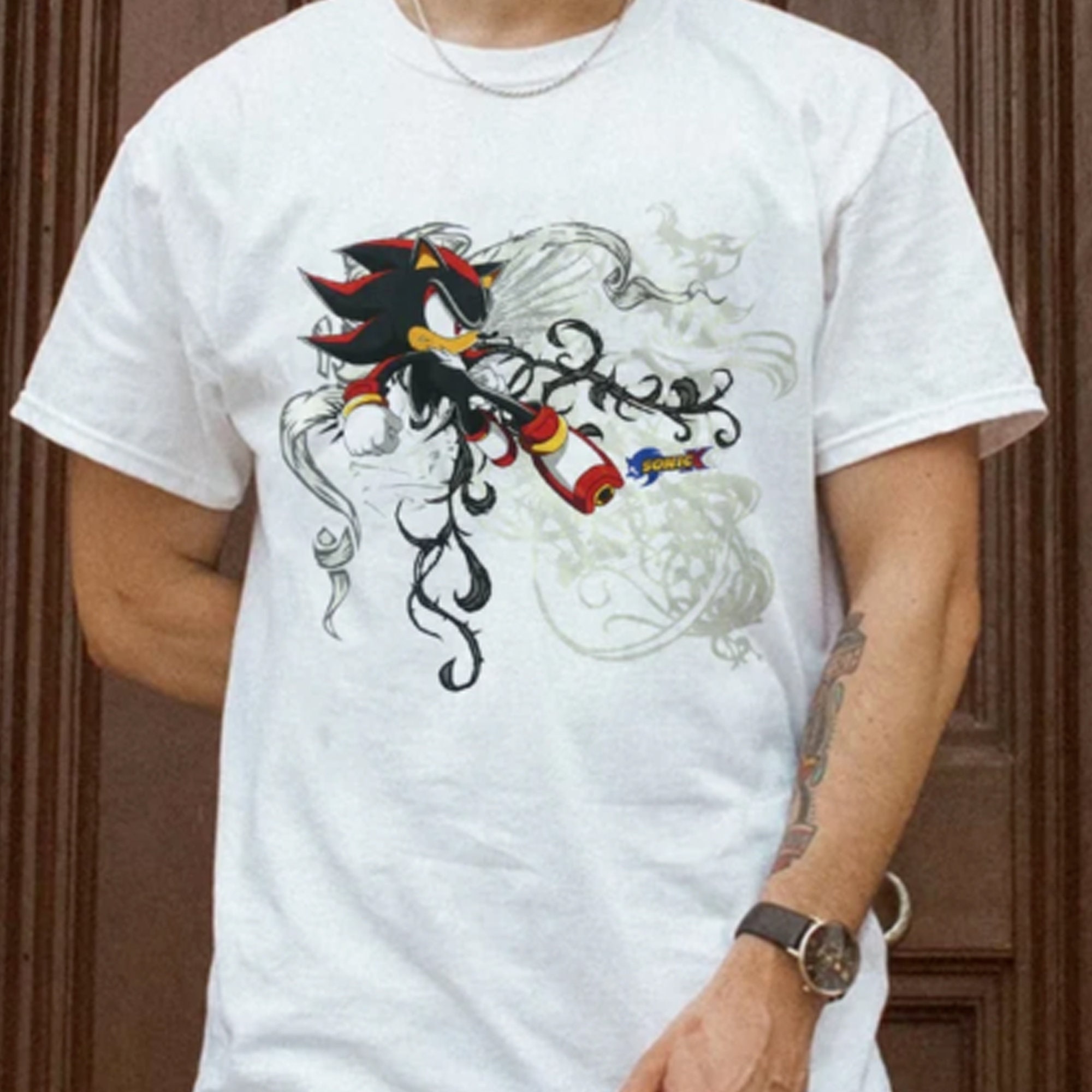 Sonic X Shadow White Tribal Jesse Pinkma Shirt Sonic X Shadow White Tribal Jesse Pinkma Shirt