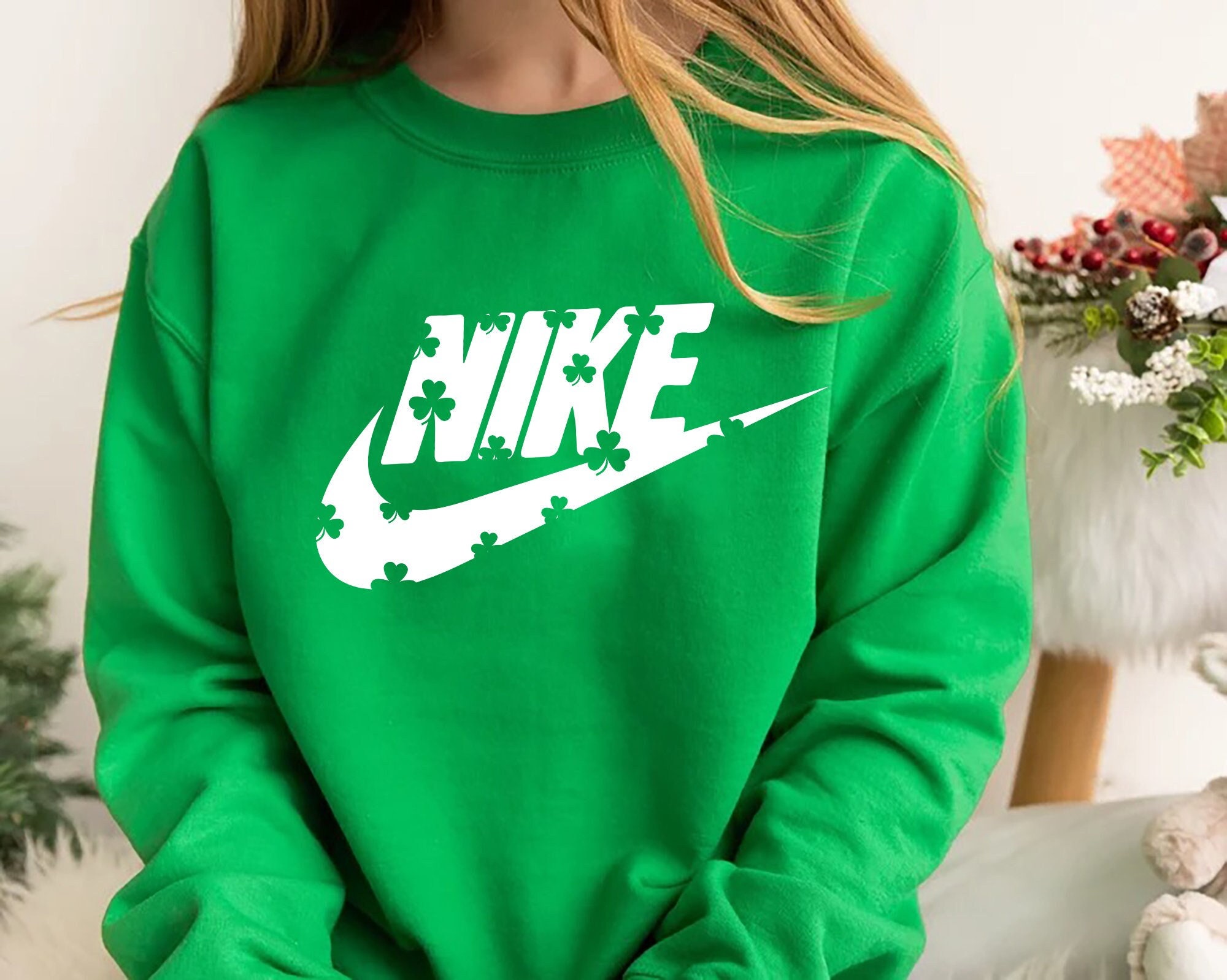 St Patricks Swoosh Shamrock N1KE Sweatshirt Shirt St Patricks Swoosh Shamrock N1KE Sweatshirt Shirt