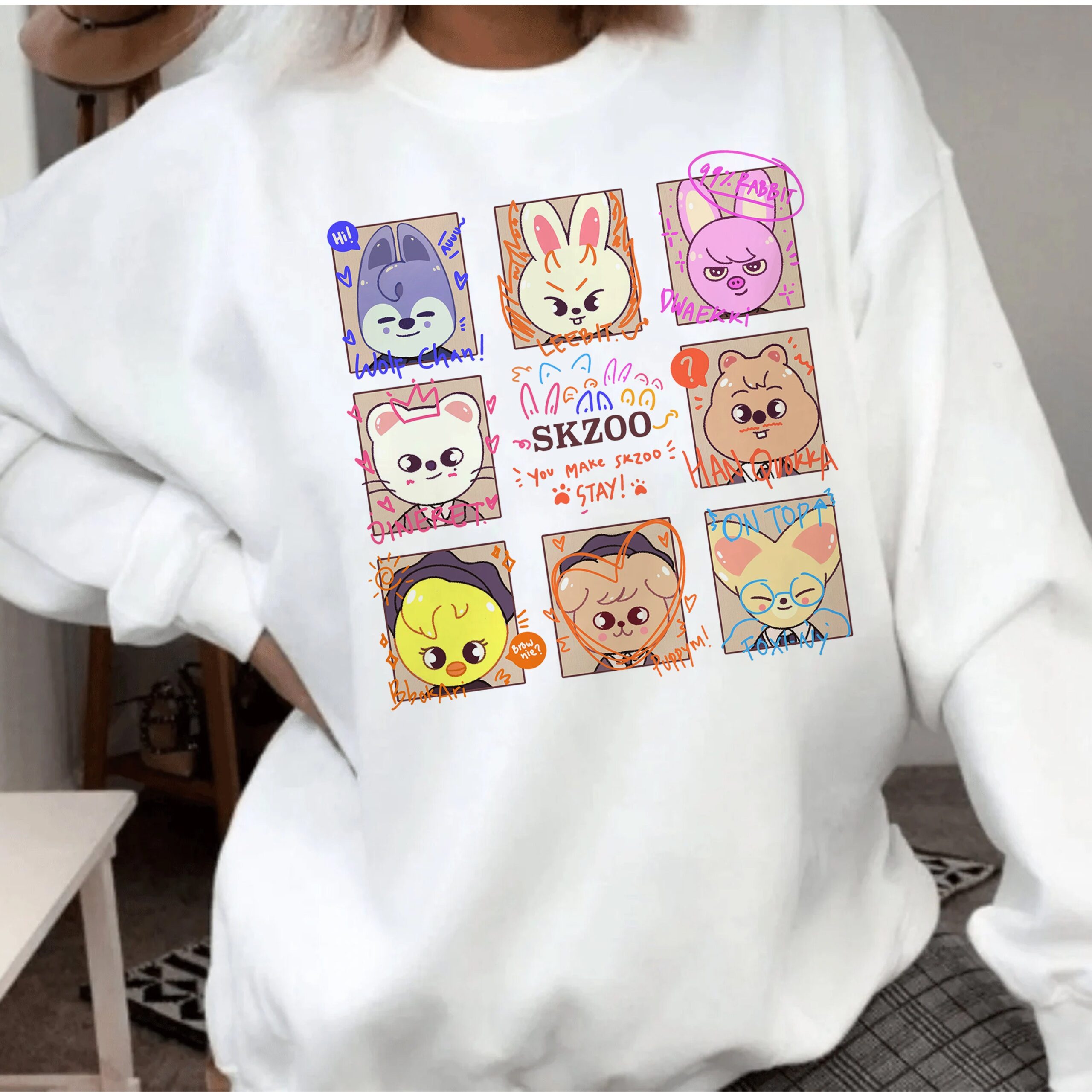 Stray Kids Mascot Members Skzoo Sweatshirt Stray Kids Mascot Members Skzoo Sweatshirt