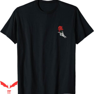 Stussy 8ball T-Shirt Skeleton Hand Holding A Red Rose