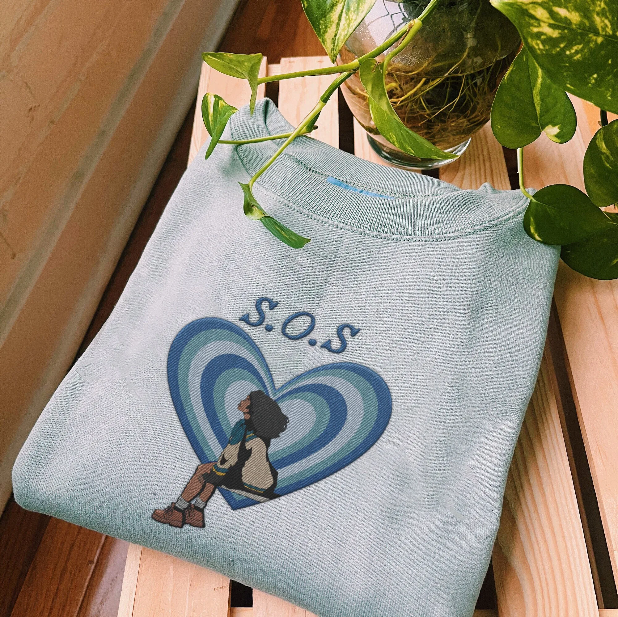 Sza SOS Embroidered Sweatshirt Shirt Sza SOS Embroidered Sweatshirt Shirt