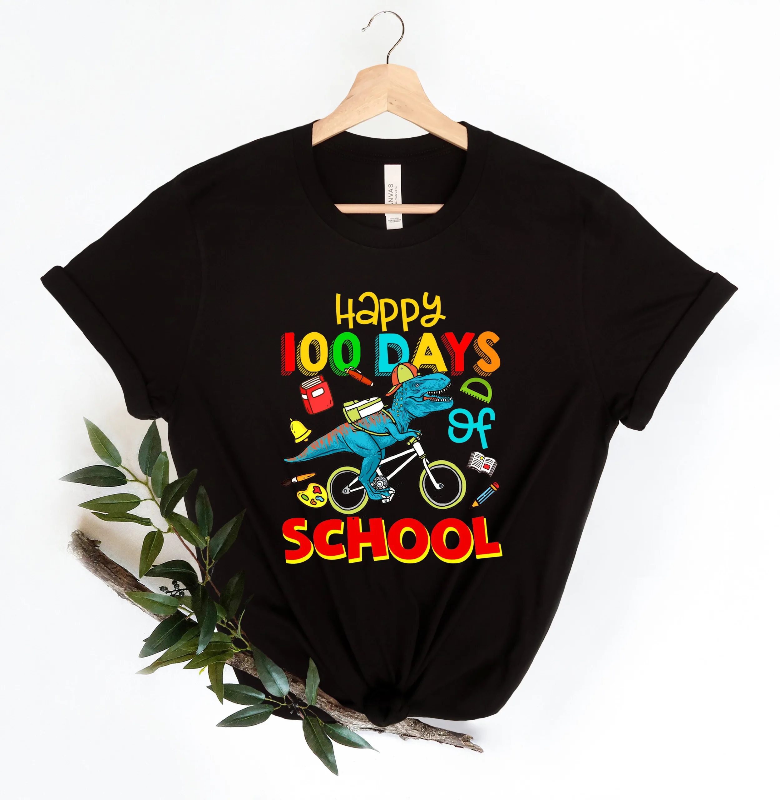 T-Rex Ride Bicycle 100 Days Back To School T Shirt T-Rex Ride Bicycle 100 Days Back To School T Shirt