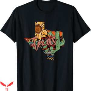 Texas Roadhouse T-shirt Cute Love Texas Cactus Sunflower