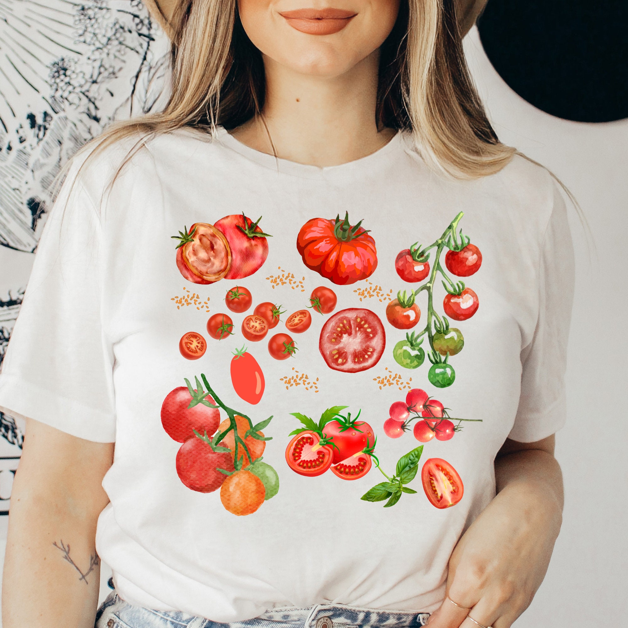 Tomato Vegetable Screen Print Sweatshirt Tomato Vegetable Screen Print Sweatshirt