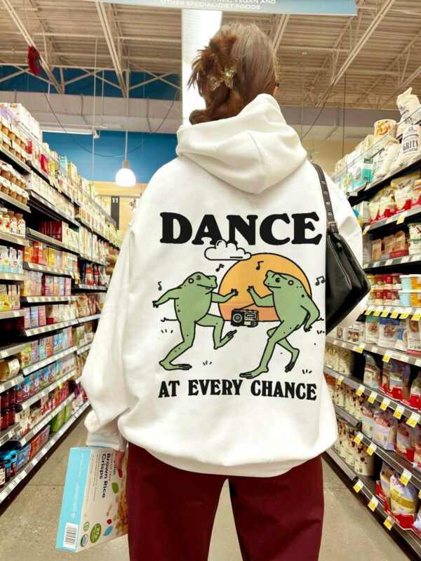 Trendy Dancing Frogs Mushroom Aesthetic Hoodie