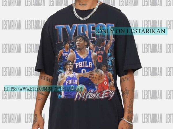 Tyrese Maxey Philadelphia 76ers 90s Style T Shirt