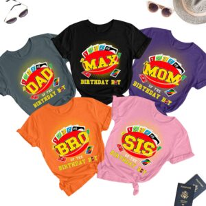 Uno Card Birthday Family Matching Board Game Shirt