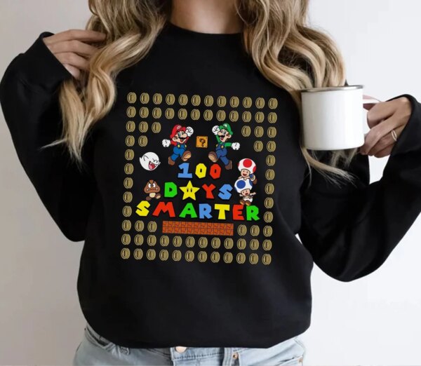 Video Game Mario 100 Days Smarter Teacher Shirt