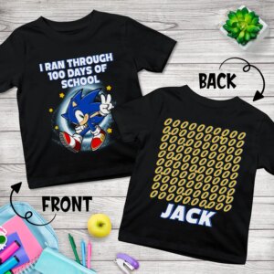 Video Game Sonic I Run Through 100 Days Of School Shirt