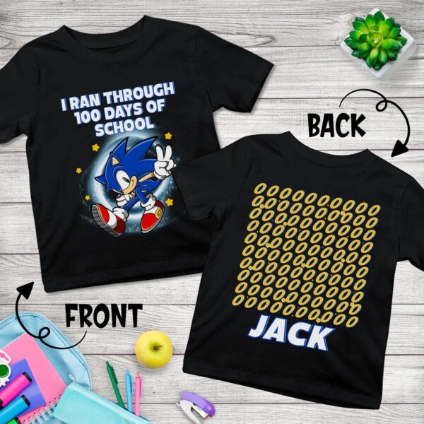 Video Game Sonic I Run Through 100 Days Of School Shirt